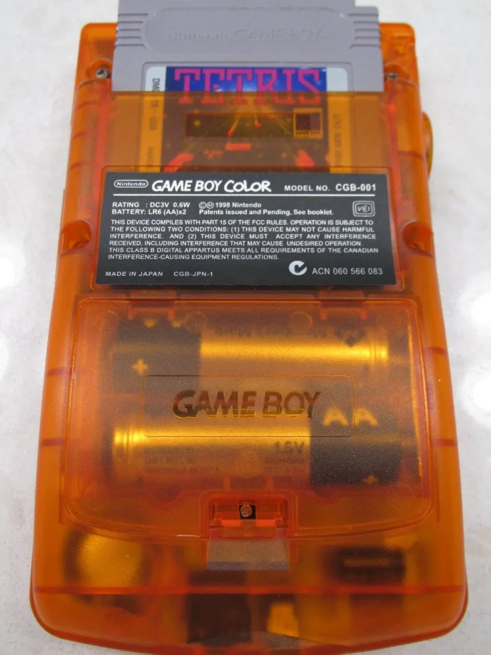 Refurbished to Like New Gameboy Color Backlit Screen Orange with Audio Amplifier